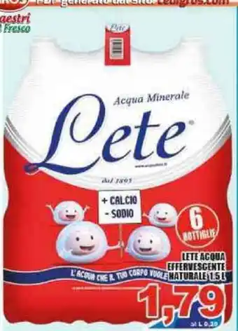 Sacoph Lete Acqua Effervescente Naturale 1,5L offerta