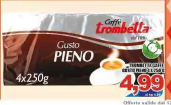 Sacoph Trombetta Caffe Gusto Pieno 4 x 250 g offerta