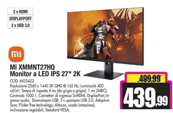 Mi XMMNT27HQ Monitor a LED IPS 27" 2K