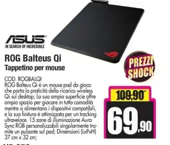 Dacia Asus Rog Balteus Qi Tappetino per mouse offerta
