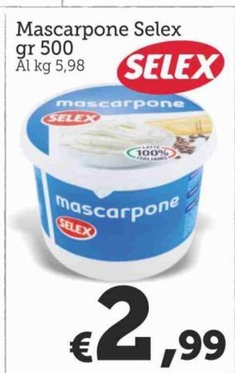 MAX Supermercati Mascarpone Selex gr 500 offerta