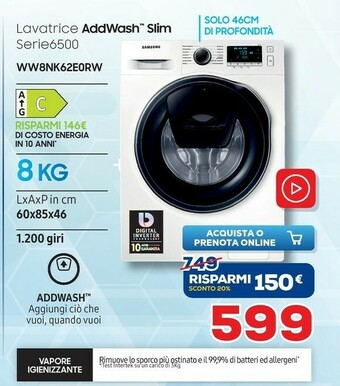 Euronics Samsung Lavatrice offerta