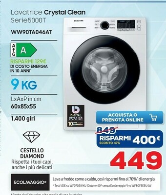 Euronics Samsung Lavatrice offerta