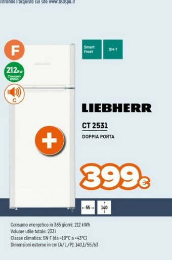 Liebherr CT 2531 Frigorifero Con Congelatore Libera Installazione Bianco 233 L A++