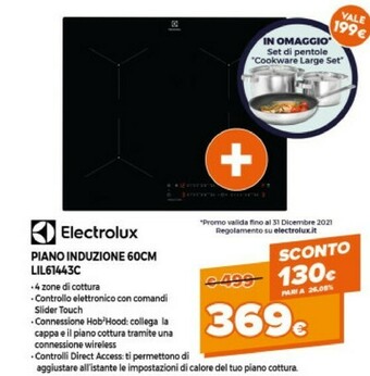 Expert Electrolux Piano Induzione 60cm LIL61443C offerta