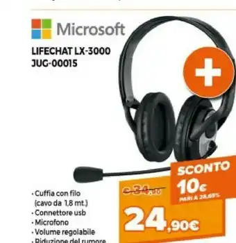 Expert Microsoft Microsoft LifeChat LX-3000 Cuffia Padiglione Auricolare Nero offerta