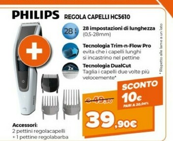 Expert Philips Philips HAIRCLIPPER Series 5000 HC5610/13 Tagliacapelli Nero, Bianco offerta