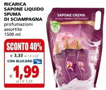Il Gigante Spuma di Sciampagna Ricarica Sapone Liquido offerta