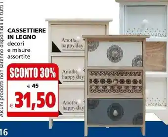 Il Gigante Il Gigante Cassettiere In Legno offerta