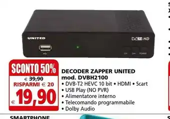 Il Gigante United Zapper Decoder Dvbh2100 offerta
