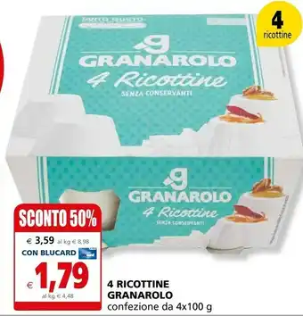 Il Gigante Granarolo 4 Ricottine 400 G(ml) offerta