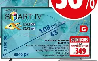 Il Gigante Samsung Tv Led 43au7172 offerta