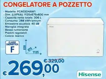 MD Discount Hisense Congelatore A Pozzetto FC403D4AW1 offerta