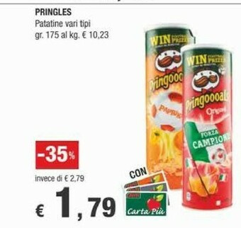 Crai Pringles Patatine fritte offerta