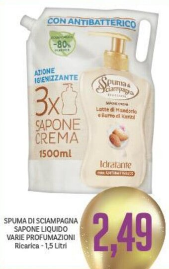 Supermercati Piccolo Spuma di Sciampagna Sapone Liquido varie profumazioni Ricarica - 1,5 Litri offerta