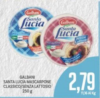 Supermercati Piccolo Galbani Santa Lucia Mascarpone Classico/Senza Lattosio 250 g offerta