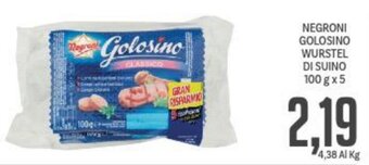 Supermercati Piccolo Negroni Golosino Würstel di Suino 100 g x 5 offerta