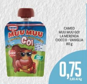 Supermercati Piccolo Cameo Muu Muu Go! La Merenda Ciocco - Vaniglia 80 g offerta
