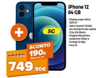 Expert Apple IPhone 12 15,5 Cm (6.1") IOS 14 64 GB Blu offerta