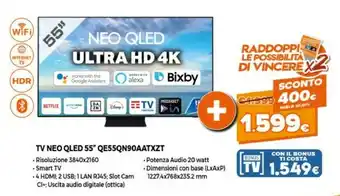 Expert Samsung Samsung TV Neo QLED 4K 55” QE55QN90A Smart TV Wi-Fi Titan Black 2021 offerta