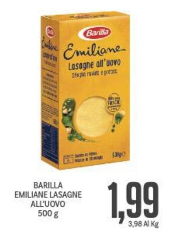 Supermercati Piccolo Barilla Emiliane Lasagne All'Uovo 500 g offerta
