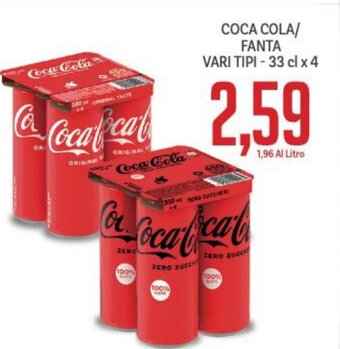 Supermercati Piccolo Coca Cola/ Fanta vari tipi - 33 cl x 4 offerta