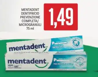 Supermercati Piccolo Mentadent Dentifricio prevenzione completa/microgranuli 75 mll offerta