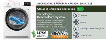 Unieuro Electrolux Asciugatrice Perfectcare 800 EW8H492S offerta