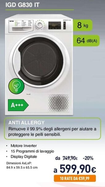 Unieuro Ignis IGD G830 IT offerta