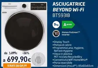 Unieuro beko Asciugatrice Beyond Wi-Fi offerta