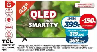 Expert TCL Smart TV 43" QLED UHD 4K 43C6 offerta