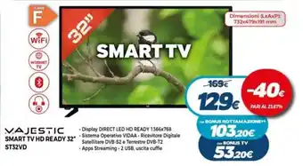 Expert Majestic Smart TV HD Ready 32" ST32VD offerta