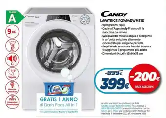 Expert Candy Lavatrice RO1494DWME1S offerta