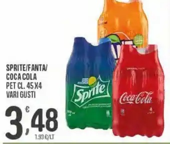 Eurospar Sprite/Fanta/Coca Cola Pet Cl. 45 x 4 offerta