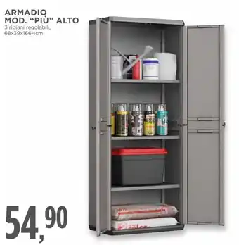 Conad Armadio Mod. "Più" Alto 3 ripiani regolabili, 68x39x166Hcm offerta