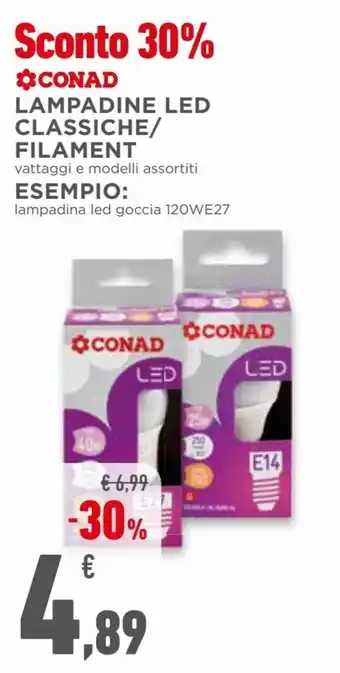Conad Conad Lampadine Led Classiche/Filament offerta