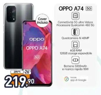 Unieuro Oppo A74 5G offerta