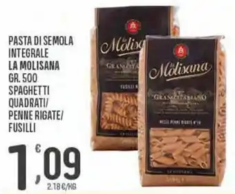 Eurospar La Molisana Pasta di Semola Integrale gr.500 Spaghetti/Quadrati/Penne Rigate/Fusilli offerta
