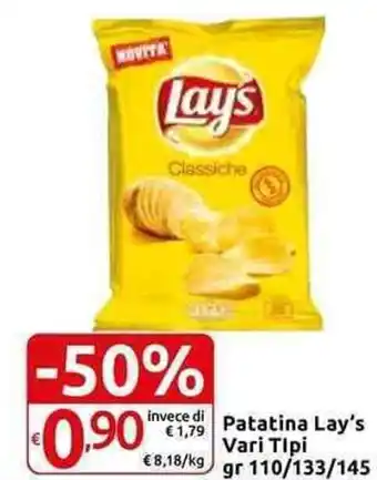Lay's Patatina Vari Tipi gr 110/133/145