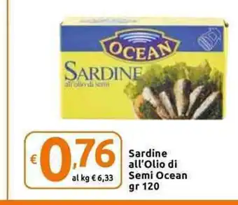 Carrefour Express Sardine all'Olio di Semi Ocean gr 120 offerta