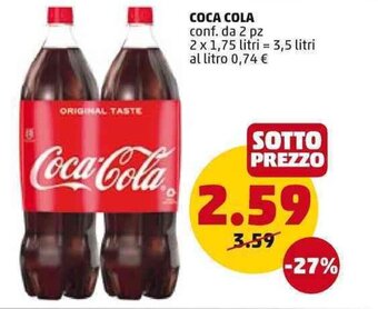 PENNY Coca Cola 2 pz 3,5 litri offerta