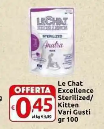 Carrefour Express Le Chat Excellence Sterilized/ Kitten Vari Gusti gr 100 offerta