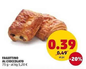 PENNY Fagottino Al Cioccolato 75 g offerta