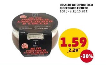 PENNY Dessert Alto Proteico Cioccolato e Cocco 100 g offerta