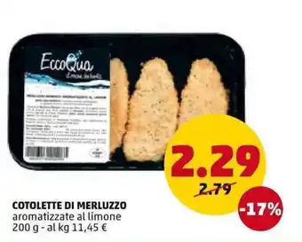 PENNY Cotolette di Merluzzo aromatizzate al limone 200 g offerta