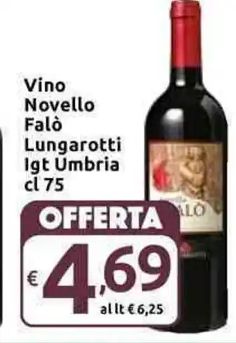 Carrefour Express Vino Novello Falò Lungarotti Igt Umbria cl 75 offerta