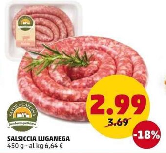 PENNY Sapor di Cascina Salsiccia Luganega 450 g offerta