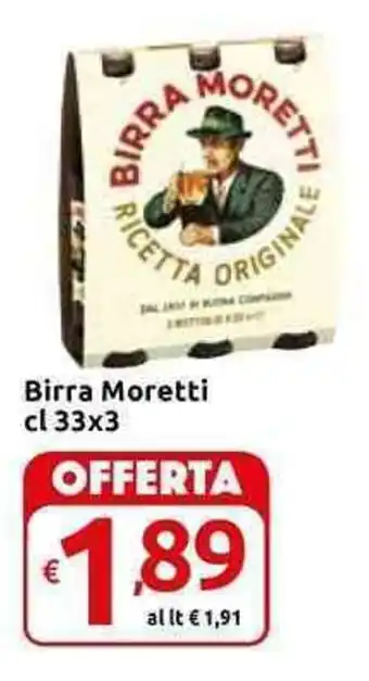 Carrefour Express Birra Moretti cl 33 x 3 offerta