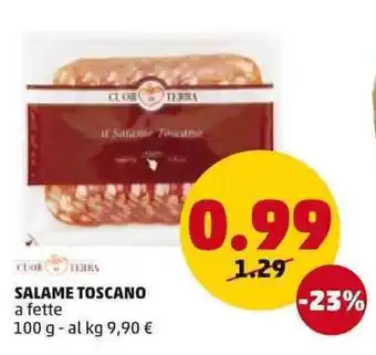 PENNY Cuor di Terra Salame Toscano a fette 100 g offerta
