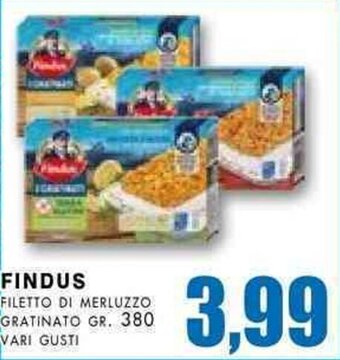 La Mimosa Supermercati Findus Filetto di Merluzzo Gratinato gr. 380 vari gusti offerta
